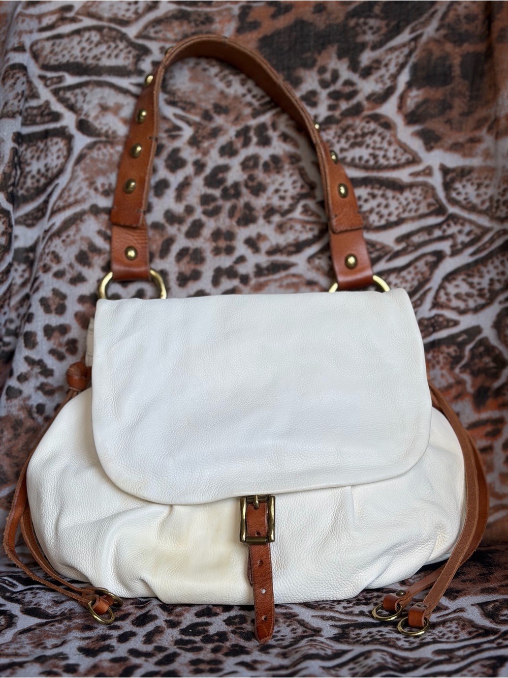 NWT A.S. 98 Leather bag in Milk/Natural Color Leather hand carry or Shoulder Bag - Picture 3 of 10